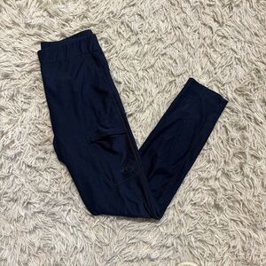 Girl’s Large Navy Knee Patch Horseback Riding Tights Breeches. Good Condition.